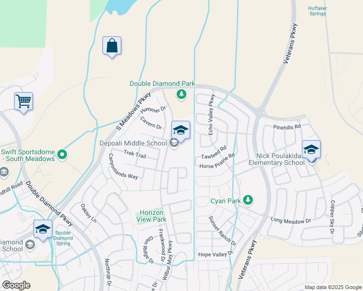 map of restaurants, bars, coffee shops, grocery stores, and more near 9300 Wilbur May Parkway in Reno