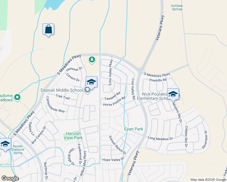 map of restaurants, bars, coffee shops, grocery stores, and more near 2000 Lonesome Spur Drive in Reno