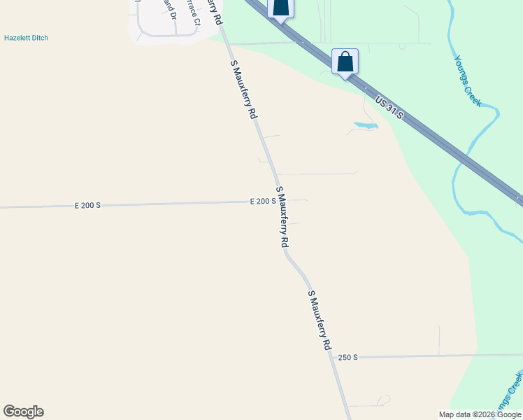 map of restaurants, bars, coffee shops, grocery stores, and more near 2945 East County Road 200 South in Greensburg