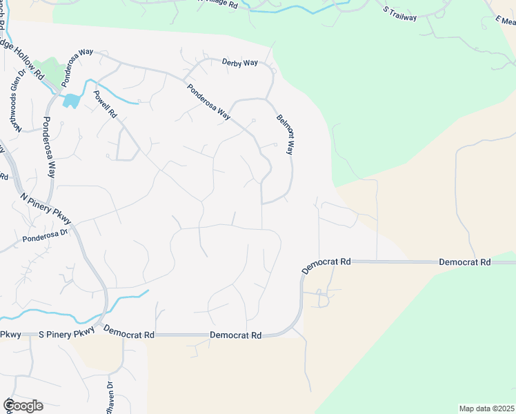 map of restaurants, bars, coffee shops, grocery stores, and more near 5915 Ponderosa Way in Parker