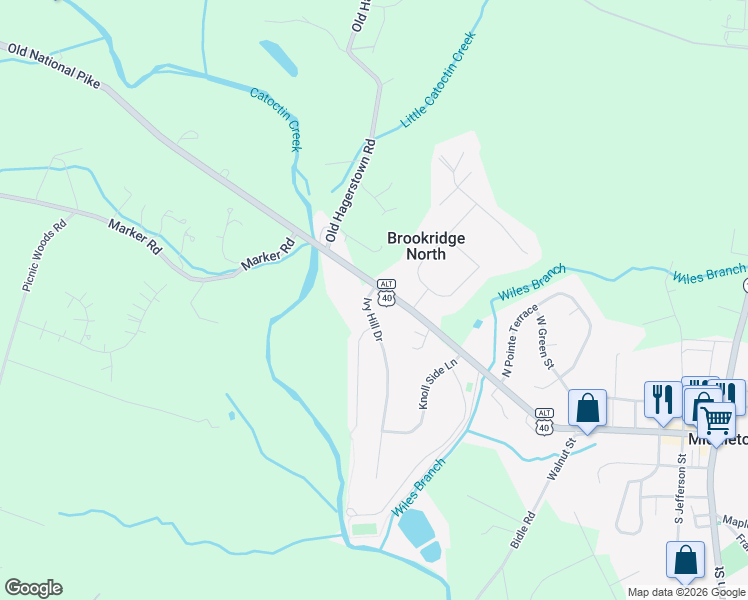 map of restaurants, bars, coffee shops, grocery stores, and more near 205 Ivy Hill Drive in Middletown