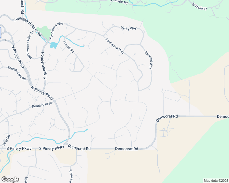 map of restaurants, bars, coffee shops, grocery stores, and more near 9664 Elizabeth Street in Parker
