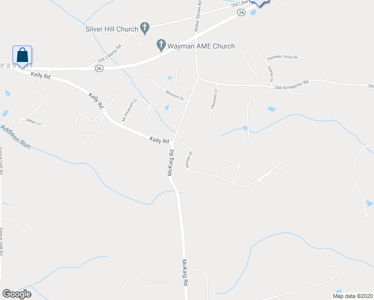 map of restaurants, bars, coffee shops, grocery stores, and more near 10203 Allview Drive in Frederick