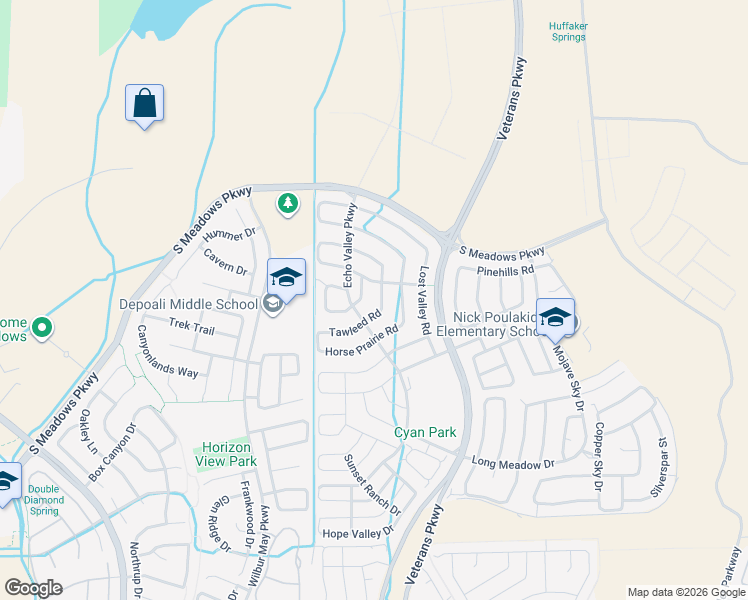 map of restaurants, bars, coffee shops, grocery stores, and more near 2040 Lonesome Spur Drive in Reno
