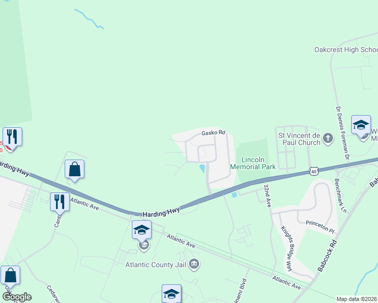 map of restaurants, bars, coffee shops, grocery stores, and more near 101 Deal Lane in Hamilton