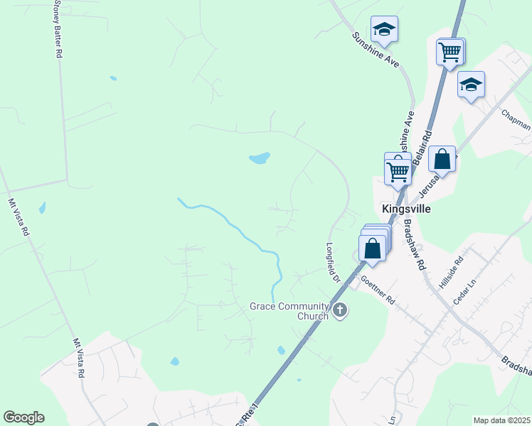 map of restaurants, bars, coffee shops, grocery stores, and more near 5 Longlea Court in Kingsville