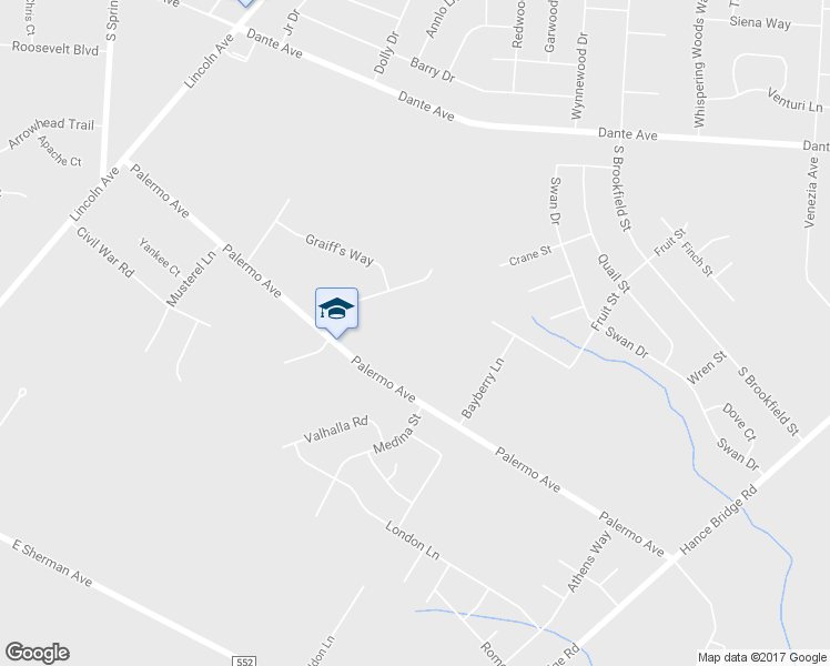 map of restaurants, bars, coffee shops, grocery stores, and more near 2572 Palermo Avenue in Vineland