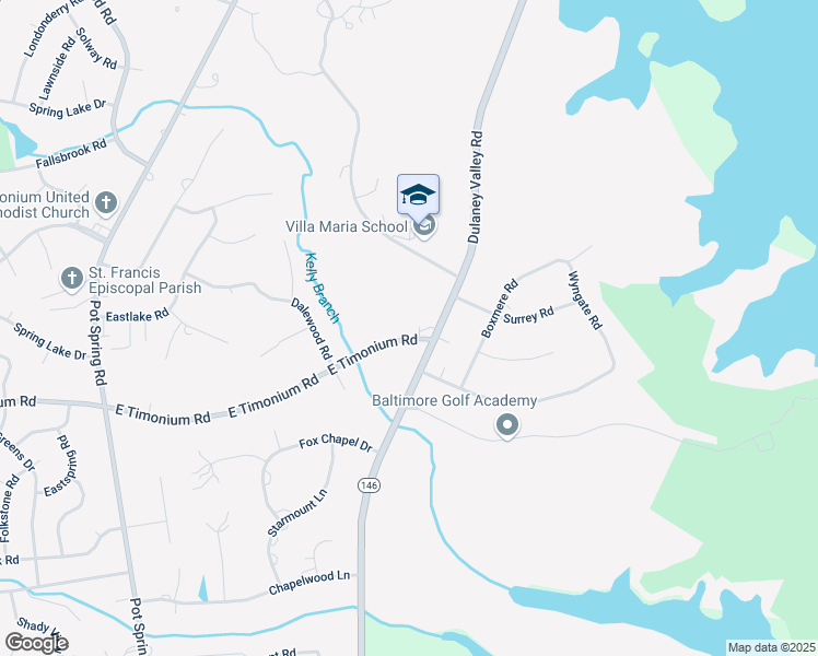 map of restaurants, bars, coffee shops, grocery stores, and more near 408 East Timonium Road in Timonium