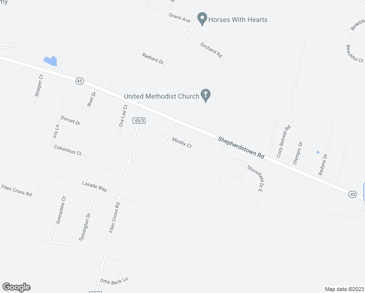 map of restaurants, bars, coffee shops, grocery stores, and more near 153 Mosby Court in Martinsburg