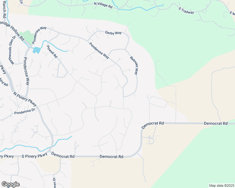 map of restaurants, bars, coffee shops, grocery stores, and more near 5915 Ponderosa Way in Parker