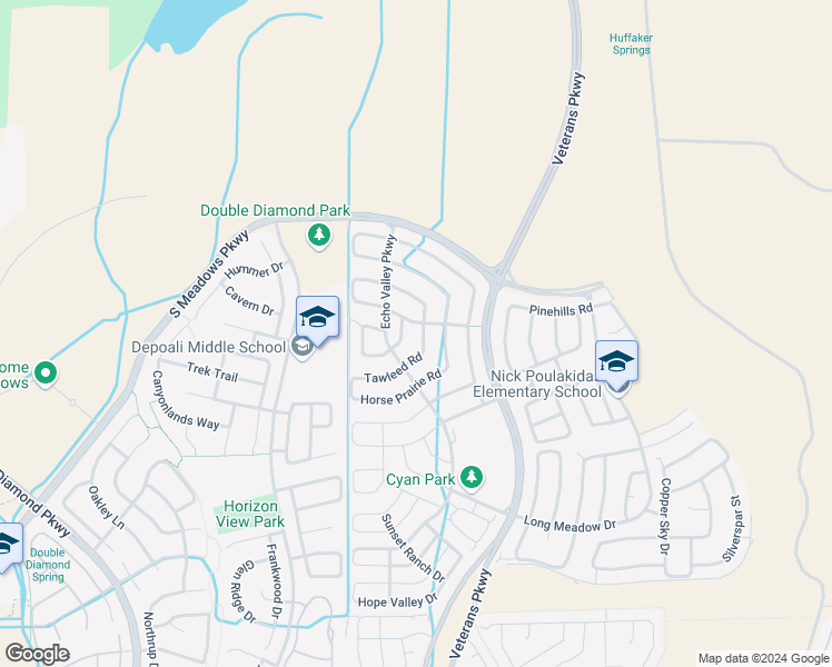 map of restaurants, bars, coffee shops, grocery stores, and more near 2085 Tawleed Road in Reno