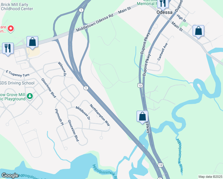 map of restaurants, bars, coffee shops, grocery stores, and more near 236 Mingo Way in Townsend