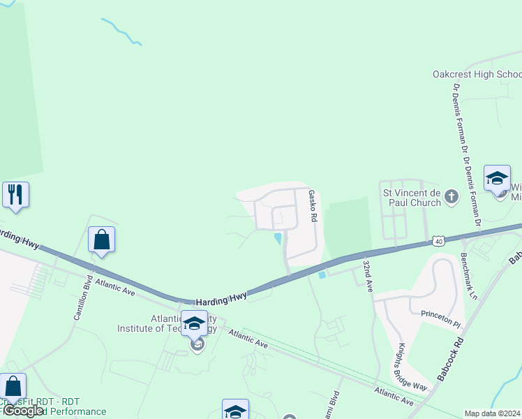 map of restaurants, bars, coffee shops, grocery stores, and more near 97 Deal Lane in Hamilton Township