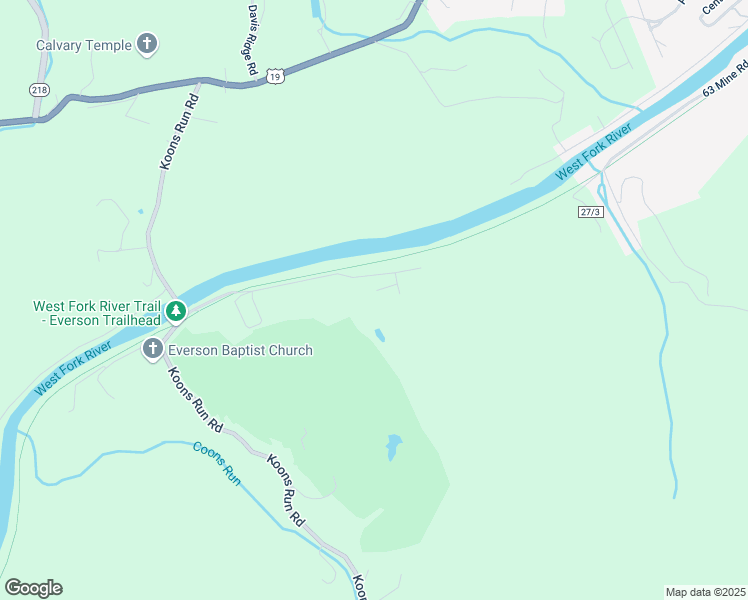map of restaurants, bars, coffee shops, grocery stores, and more near 154-212 Everson Road in Fairmont
