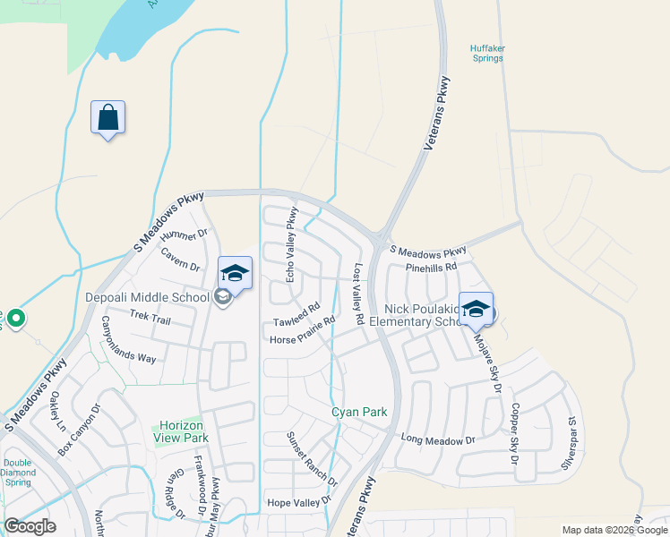 map of restaurants, bars, coffee shops, grocery stores, and more near 2110 Peaceful Valley Drive in Reno