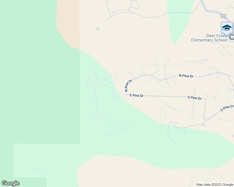 map of restaurants, bars, coffee shops, grocery stores, and more near 1077 South Pine Drive in Bailey