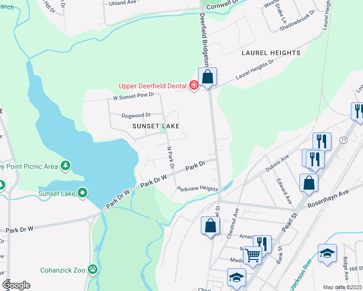 map of restaurants, bars, coffee shops, grocery stores, and more near 13 Smith Drive in Bridgeton
