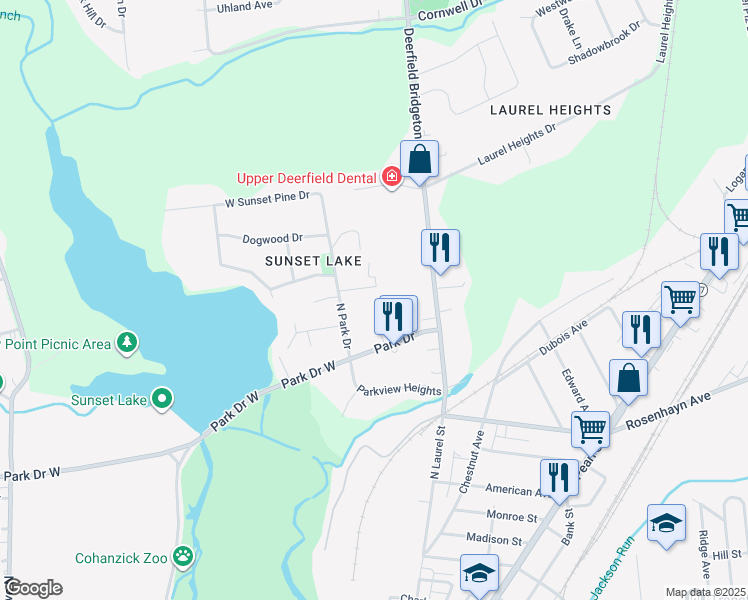 map of restaurants, bars, coffee shops, grocery stores, and more near 13 Smith Drive in Bridgeton