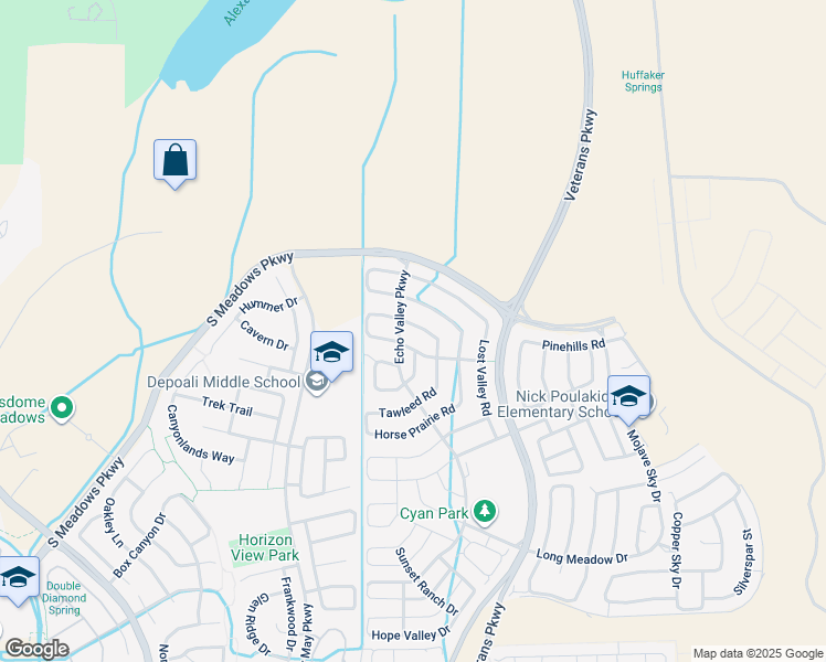 map of restaurants, bars, coffee shops, grocery stores, and more near 2020 Long Hollow Drive in Reno