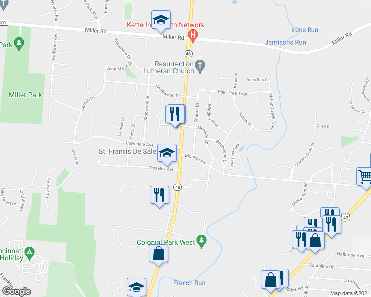 map of restaurants, bars, coffee shops, grocery stores, and more near 902 North Broadway Street in Lebanon