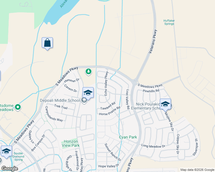 map of restaurants, bars, coffee shops, grocery stores, and more near 2020 Long Hollow Drive in Reno