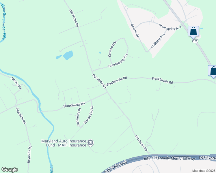 map of restaurants, bars, coffee shops, grocery stores, and more near 2511 Old Joppa Road in Harford County