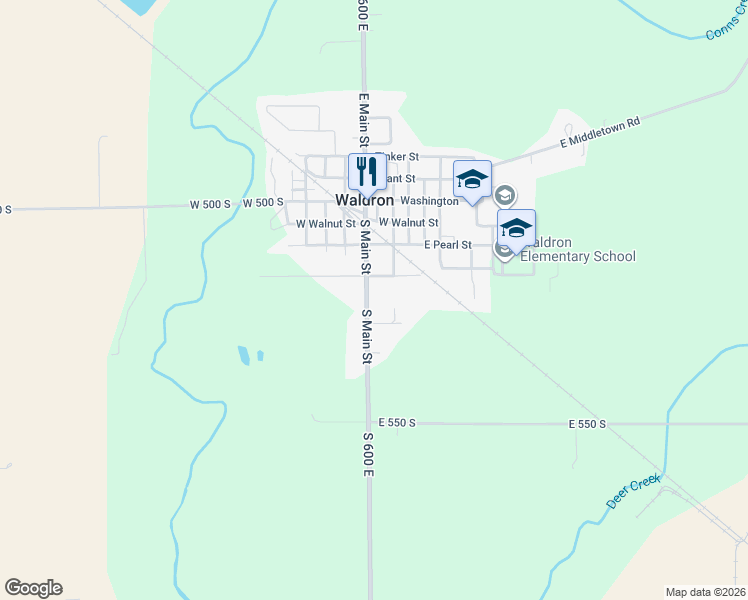 map of restaurants, bars, coffee shops, grocery stores, and more near 504 South Main Street in Waldron