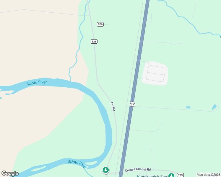 map of restaurants, bars, coffee shops, grocery stores, and more near 1126 Orr Road in Chillicothe