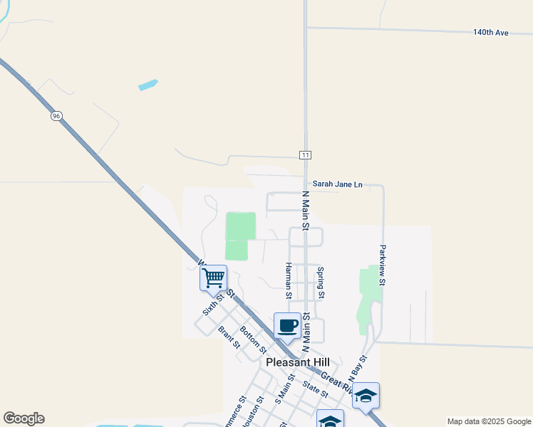 map of restaurants, bars, coffee shops, grocery stores, and more near 902 Northridge Drive in Pleasant Hill