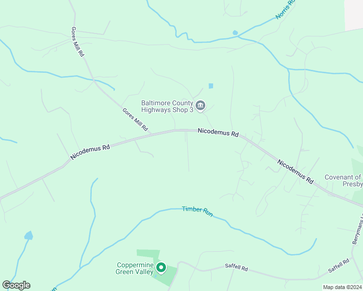 map of restaurants, bars, coffee shops, grocery stores, and more near 1313 Nicodemus Road in Reisterstown