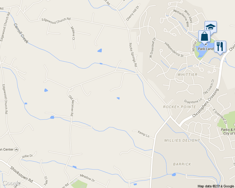 map of restaurants, bars, coffee shops, grocery stores, and more near 8055 Old Receiver Road in Frederick