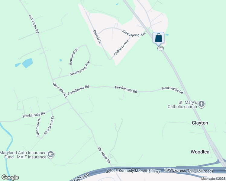 map of restaurants, bars, coffee shops, grocery stores, and more near 2607 Franklinville Road in Harford County