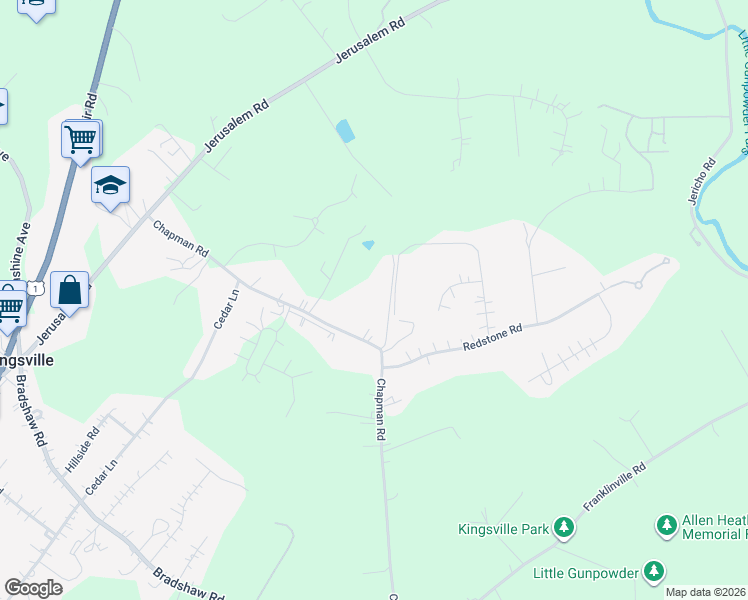 map of restaurants, bars, coffee shops, grocery stores, and more near 7814 Chapman Road in Kingsville