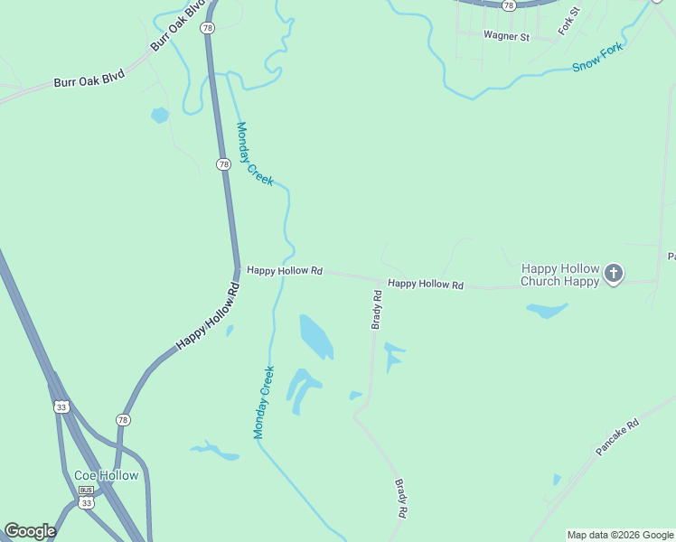 map of restaurants, bars, coffee shops, grocery stores, and more near 4626 Happy Hollow Road in Nelsonville