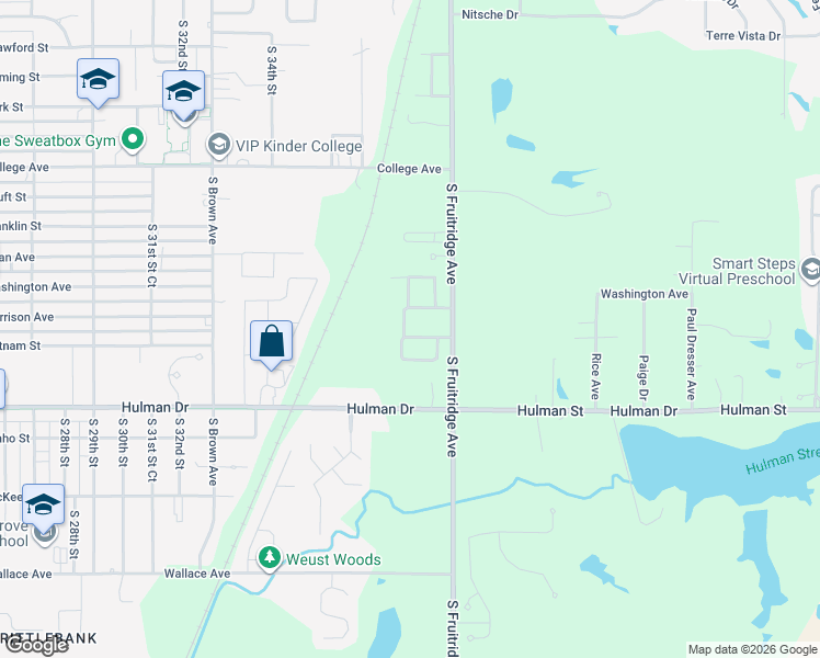 map of restaurants, bars, coffee shops, grocery stores, and more near 2800-3998 Ian Dr in Terre Haute