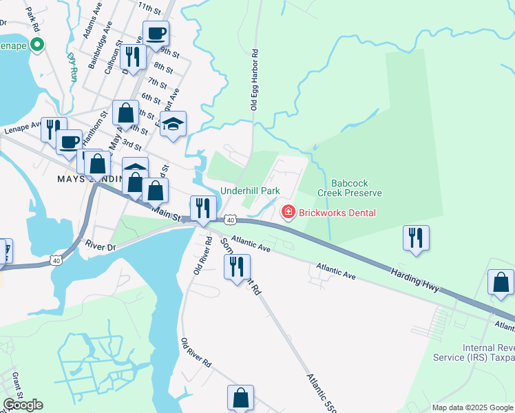 map of restaurants, bars, coffee shops, grocery stores, and more near 116 Old Egg Harbor Road in Hamilton
