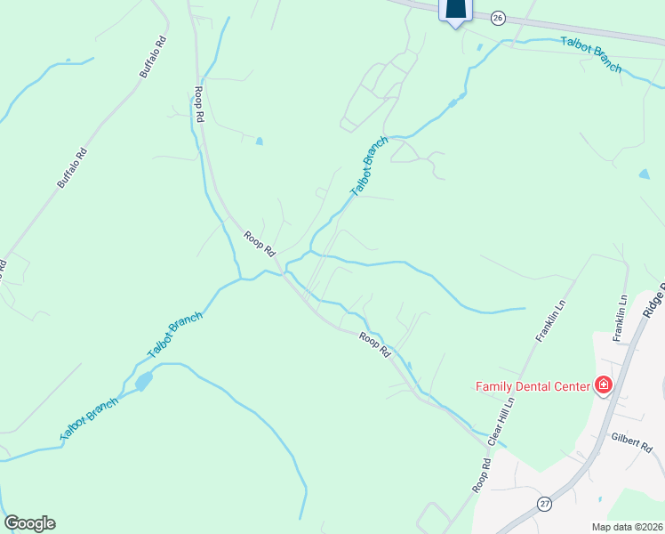 map of restaurants, bars, coffee shops, grocery stores, and more near 4521 Roop Road in Mount Airy