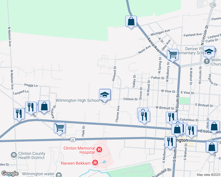 map of restaurants, bars, coffee shops, grocery stores, and more near 443 Howard Street in Wilmington