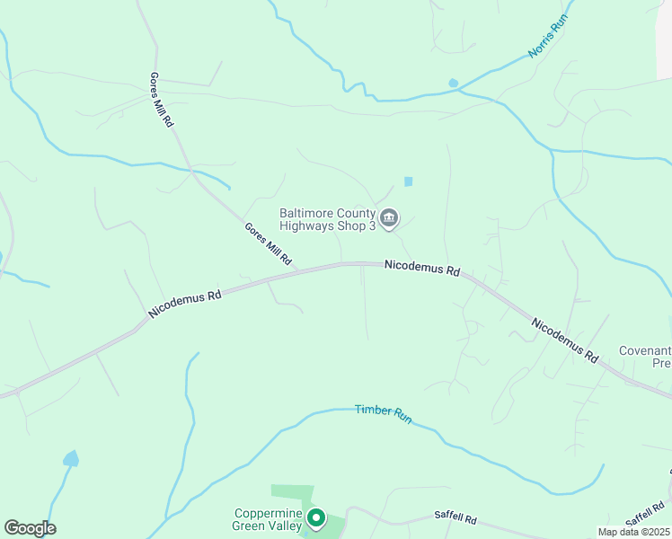map of restaurants, bars, coffee shops, grocery stores, and more near 1321 Nicodemus Road in Reisterstown