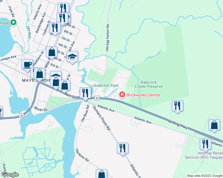 map of restaurants, bars, coffee shops, grocery stores, and more near 401 Alpine Court in Hamilton
