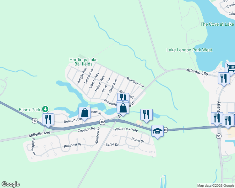 map of restaurants, bars, coffee shops, grocery stores, and more near 6301 Roberts Avenue in Hamilton