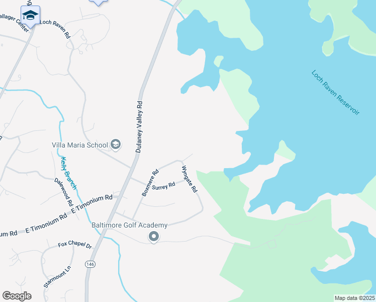 map of restaurants, bars, coffee shops, grocery stores, and more near 602 Boxmere Court in Lutherville-Timonium