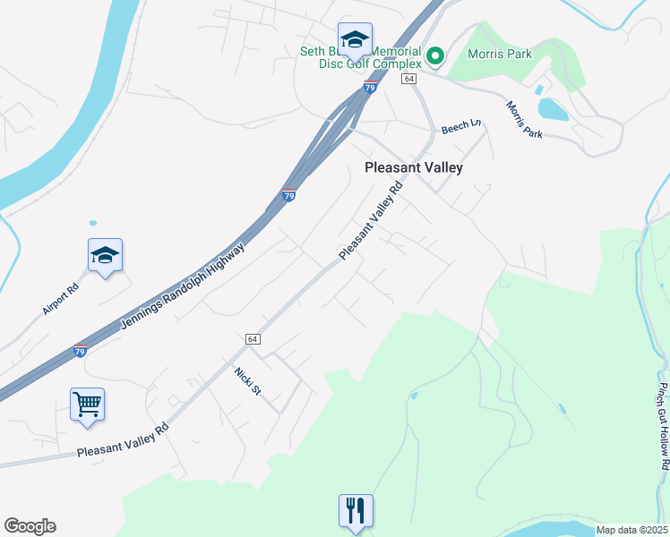 map of restaurants, bars, coffee shops, grocery stores, and more near 1724-1726 Lillie St in Pleasant Valley