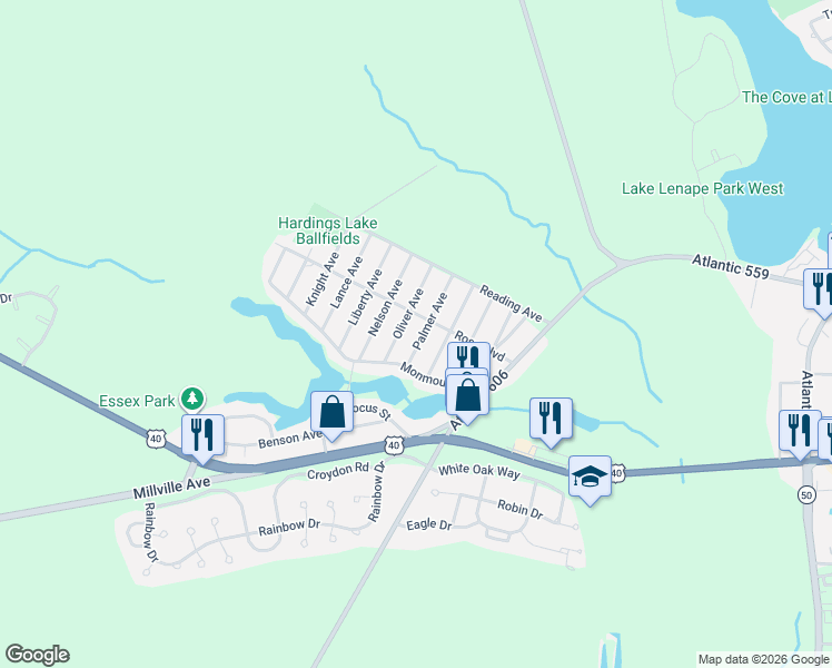 map of restaurants, bars, coffee shops, grocery stores, and more near 6307 Palmer Avenue in Hamilton
