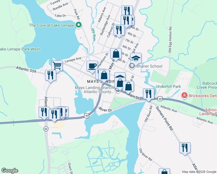 map of restaurants, bars, coffee shops, grocery stores, and more near 40 Pennington Avenue in Hamilton