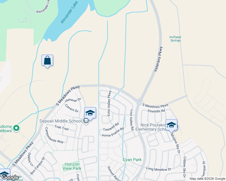 map of restaurants, bars, coffee shops, grocery stores, and more near 2005 Angel Ridge Drive in Reno