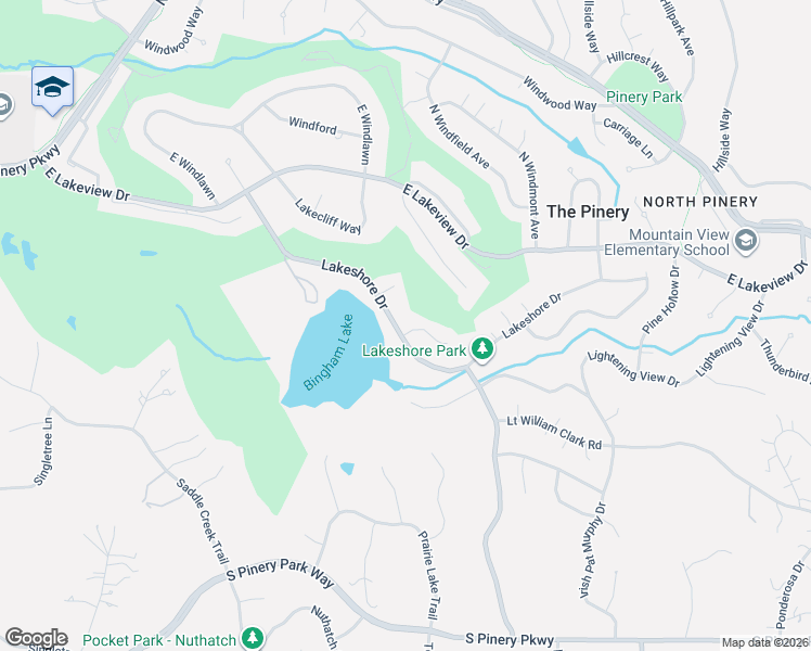 map of restaurants, bars, coffee shops, grocery stores, and more near 7837 Lakeshore Court in Parker