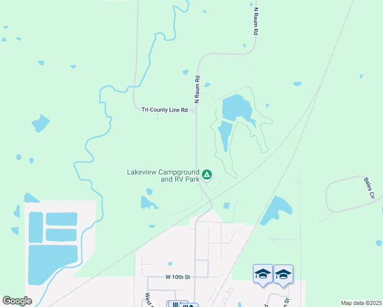 map of restaurants, bars, coffee shops, grocery stores, and more near 19868 Raum Road in Lawson