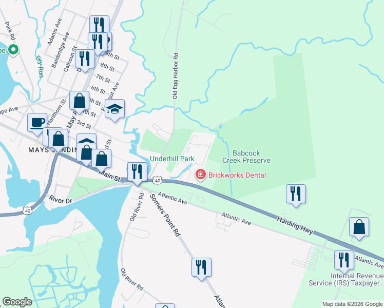 map of restaurants, bars, coffee shops, grocery stores, and more near 401 Alpine Court in Hamilton
