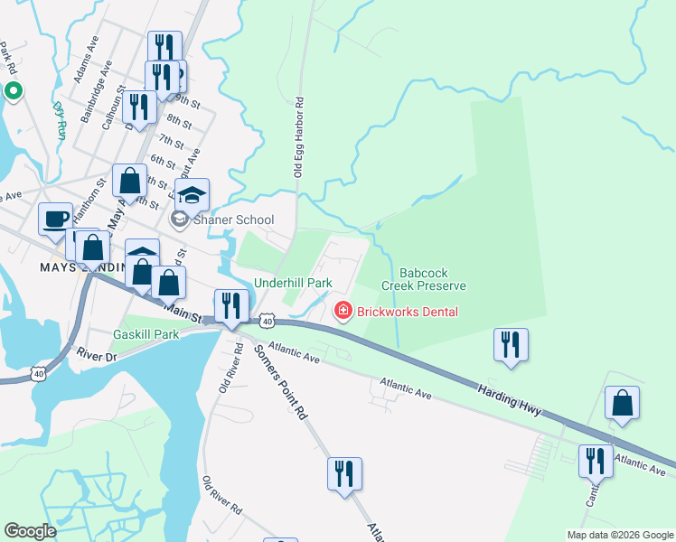 map of restaurants, bars, coffee shops, grocery stores, and more near 401 Alpine Court in Hamilton